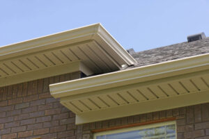 underside of gutters on home, also showing soffitt