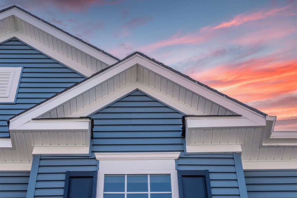 house with blue siding